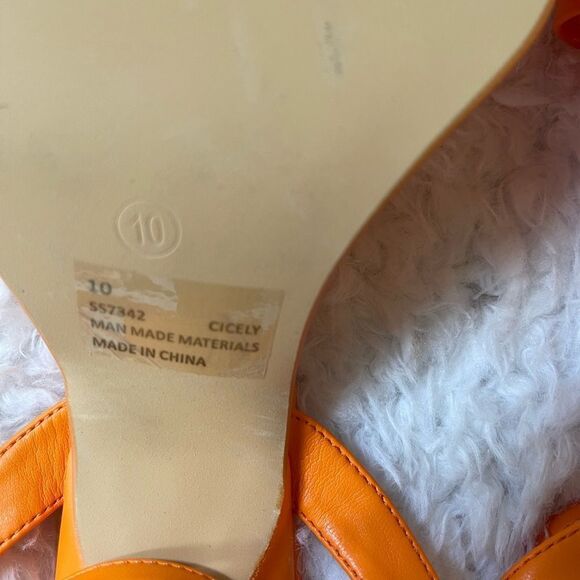 Lemonade Cicely Orange platform square toe strap ankle strap sandals size 10 - Picture 3 of 10